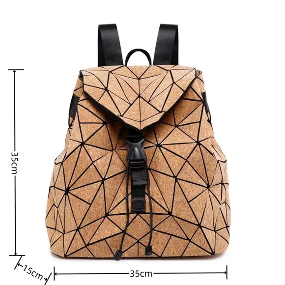 Geometric cork backpack - Picture 3 of 8